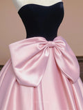 Prom Dresses 2025 to impress Rosvella - Strapless Pink Bow-Tie Princess Dress-vigocouture-vigocouture