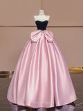 Rosvella - Strapless Pink Bow-Tie Princess Dress