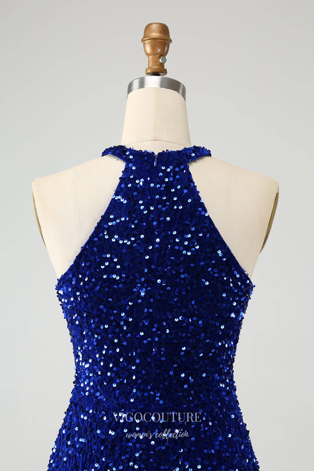 Royal Blue Sequin Homecoming Dresses Tassels Halter Neck Bodycon Dress hc354 Custom Colors / 18W Royal Blue Sequin Homecoming Dresses Tassels Halter Neck Bodycon Dress hc354 Custom Colors / 18W