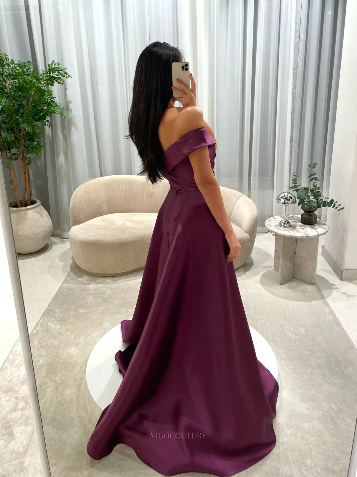 Prom Dresses 2025 to impress Sage Green Satin Mermaid Prom Dress with Ruched Off-Shoulder Bodice and Detachable Overskirt - P26042-vigocouture-vigocouture