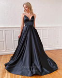 Satin A-Line Spaghetti Strap Prom Dress 20815