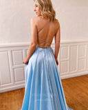 Prom Dress 2025 Satin A-Line Spaghetti Strap Prom Dress 20816-unique elegant Prom Dresses-Lavender-US2-vigocouture