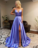 Satin A-Line Spaghetti Strap Prom Dress 20816