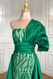 Prom Dress 2025 Satin Beaded Sheath Formal Dresses One Shoulder Prom Dress 21613-unique elegant Prom Dresses-Green-US2-vigocouture