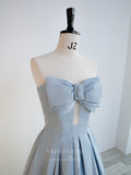 Prom Dress 2025 Satin Bow Prom Dresses Strapless Formal Dresses 21029-unique elegant Prom Dresses-Light Blue-Custom Size-vigocouture