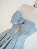 Prom Dress 2025 Satin Bow Prom Dresses Strapless Formal Dresses 21029-unique elegant Prom Dresses-Light Blue-Custom Size-vigocouture