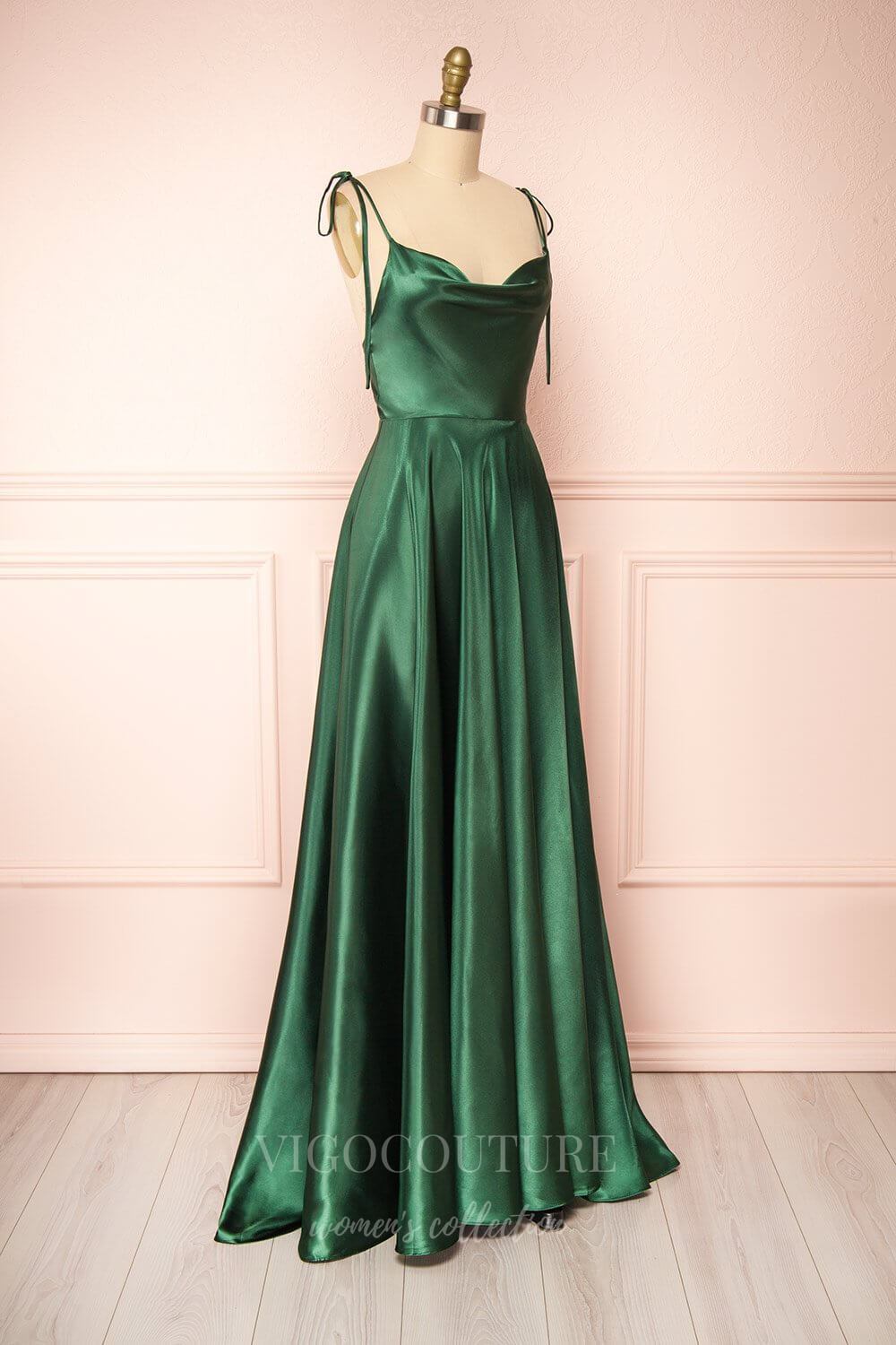 Satin Cowl Neck Prom Dresses with Spaghetti Straps and Slit Comfortable Formal Gown 20577 Orange / 16W Satin Cowl Neck Prom Dresses with Spaghetti Straps and Slit Comfortable Formal Gown 20577 Orange / 16W