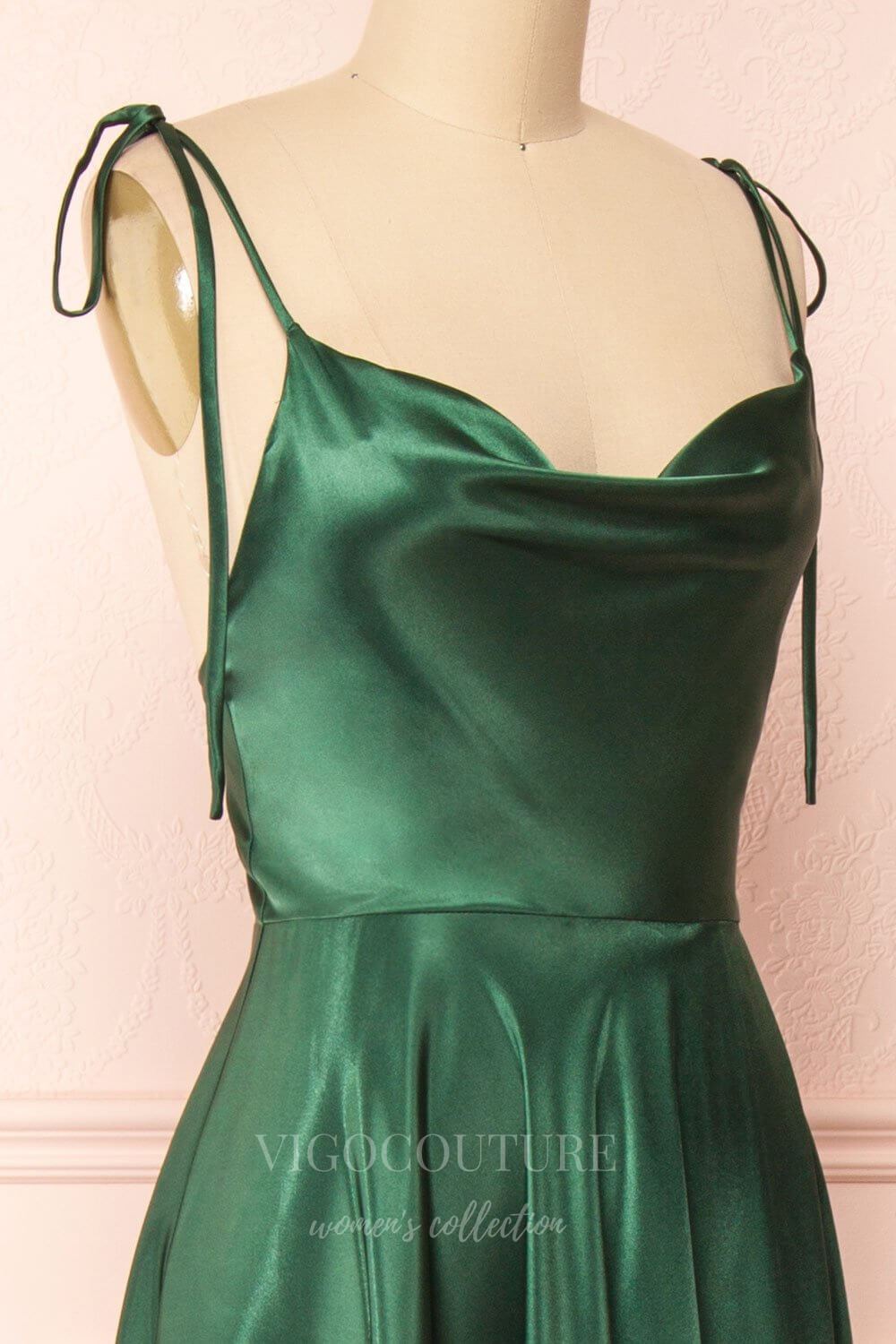 Satin Cowl Neck Prom Dresses with Spaghetti Straps and Slit Comfortable Formal Gown 20577 Orange / 16W Satin Cowl Neck Prom Dresses with Spaghetti Straps and Slit Comfortable Formal Gown 20577 Orange / 16W