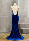 Prom Dress 2025 Satin Mermaid Prom Dress 20265-unique elegant Prom Dresses-Blue-US2-vigocouture