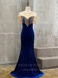 Prom Dress 2025 Satin Mermaid Prom Dress 20265-unique elegant Prom Dresses-Blue-US2-vigocouture