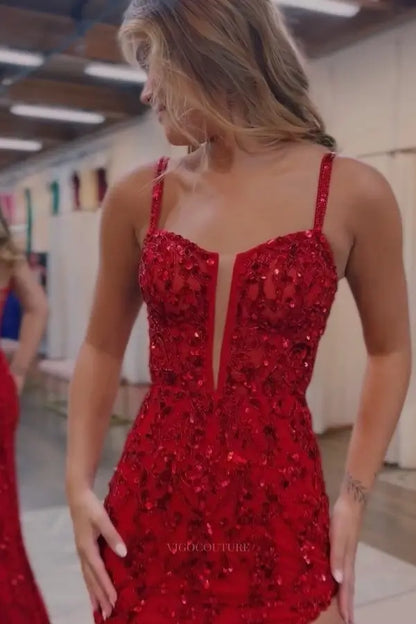 Prom Dresses 2025 to impress Sequin Lace Mermaid Prom Dress with Illusion Plunge Corset Bodice, High Slit, Lace-Up Back – 26105-vigocouture-vigocouture