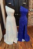 Sequin Mermaid Prom Dresses One Shoulder Formal Dresses 21589