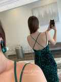 Prom Dress 2025 Sequin Mermaid Prom Dresses Spaghetti Strap Formal Dresses 21564-unique elegant Prom Dresses-Green-US2-vigocouture