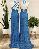 Prom Dress 2025 Sequin Prom Dresses Mermaid Foamal Dresses 20825-unique elegant Prom Dresses-Blue-US2-A-vigocouture