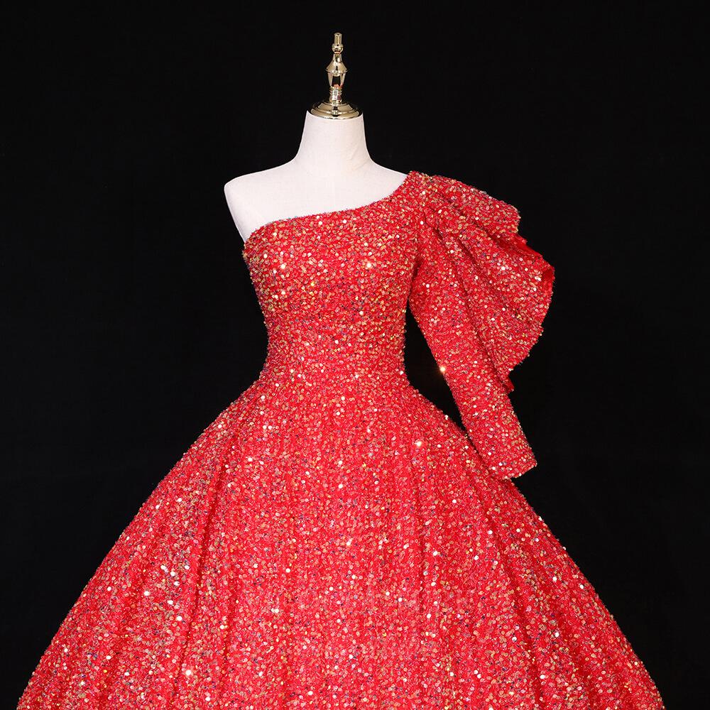 Sequin Quinceanera Dresses One Shoulder Sweet 16 Dresses 20679 Custom Colors / Custom Size Sequin Quinceanera Dresses One Shoulder Sweet 16 Dresses 20679 Custom Colors / Custom Size