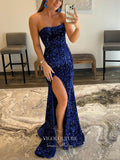 Prom Dress 2025 Sequin Strapless Prom Dresses Mermaid Formal Dresses 21555-unique elegant Prom Dresses-Blue-US2-vigocouture