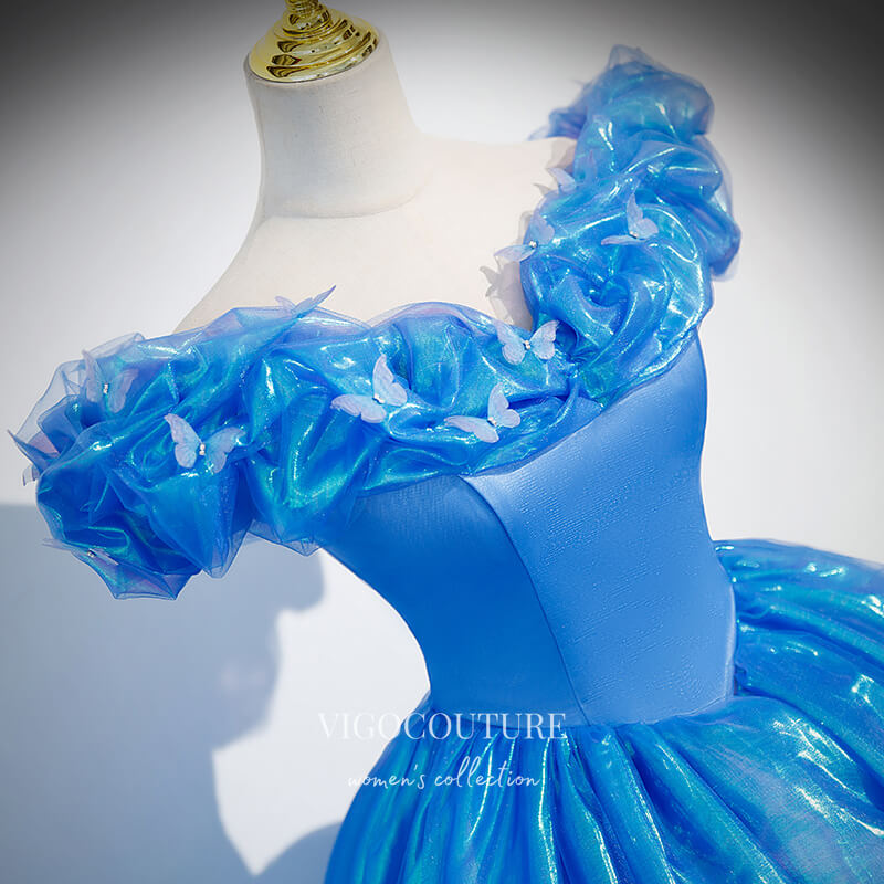 Shimmering Blue Off-the-Shoulder Quinceanera Dress 22323 Custom Colors / 26W Shimmering Blue Off-the-Shoulder Quinceanera Dress 22323 Custom Colors / 26W
