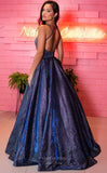 Prom Dress 2025 Shimmering Satin Prom Dresses Spaghetti Strap Formal Dress 24008-unique elegant Prom Dresses-Blue-Custom Size-vigocouture