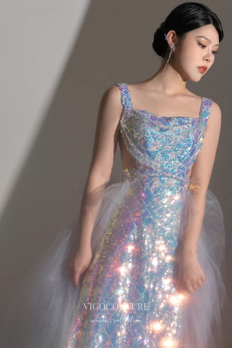 Prom Dress 2025 Shimmering Sequin Mermaid Prom Dress with Removable Overskirt 22280-unique elegant Prom Dresses-As Pictured-Custom Size-vigocouture