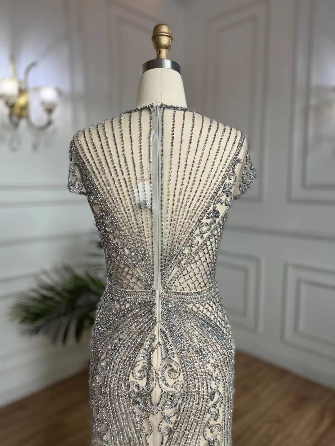 Prom Dress 2025 Silver Beaded Lace Prom Dresses Cap Sleeve 1920s Evening Dress 22126-unique elegant Prom Dresses-Silver-US2-vigocouture