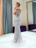 Prom Dress 2025 Silver Beaded Mermaid Off the Shoulder Prom Dress 20294-unique elegant Prom Dresses-Silver-US2-vigocouture