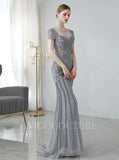 Prom Dress 2025 Silver Beaded Mermaid Prom Dress 20161-unique elegant Prom Dresses-Silver-US2-vigocouture