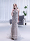 Prom Dress 2025 Silver Beaded Prom Dresses Mermaid Formal Dresses 21508-unique elegant Prom Dresses-Silver-US2-vigocouture