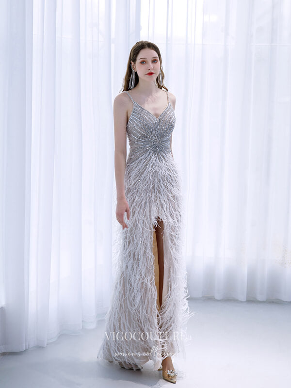 Silver Feather Prom Dresses Mermaid Formal Dresses 21510 Light Blue / US10 Silver Feather Prom Dresses Mermaid Formal Dresses 21510 Light Blue / US10