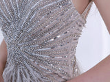 Prom Dress 2025 Silver Feather Prom Dresses Mermaid Formal Dresses 21510-unique elegant Prom Dresses-Silver-US2-vigocouture