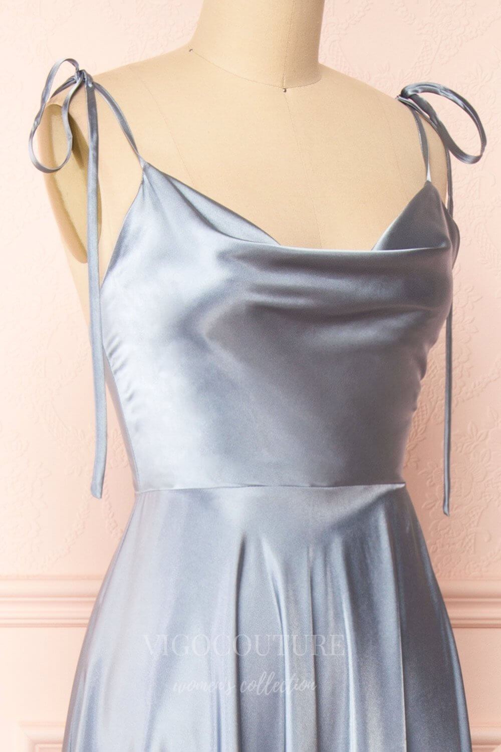 Prom Dress 2025 Silver Spaghetti Strap Prom Dress 20574-unique elegant Prom Dresses-Silver-US2-vigocouture