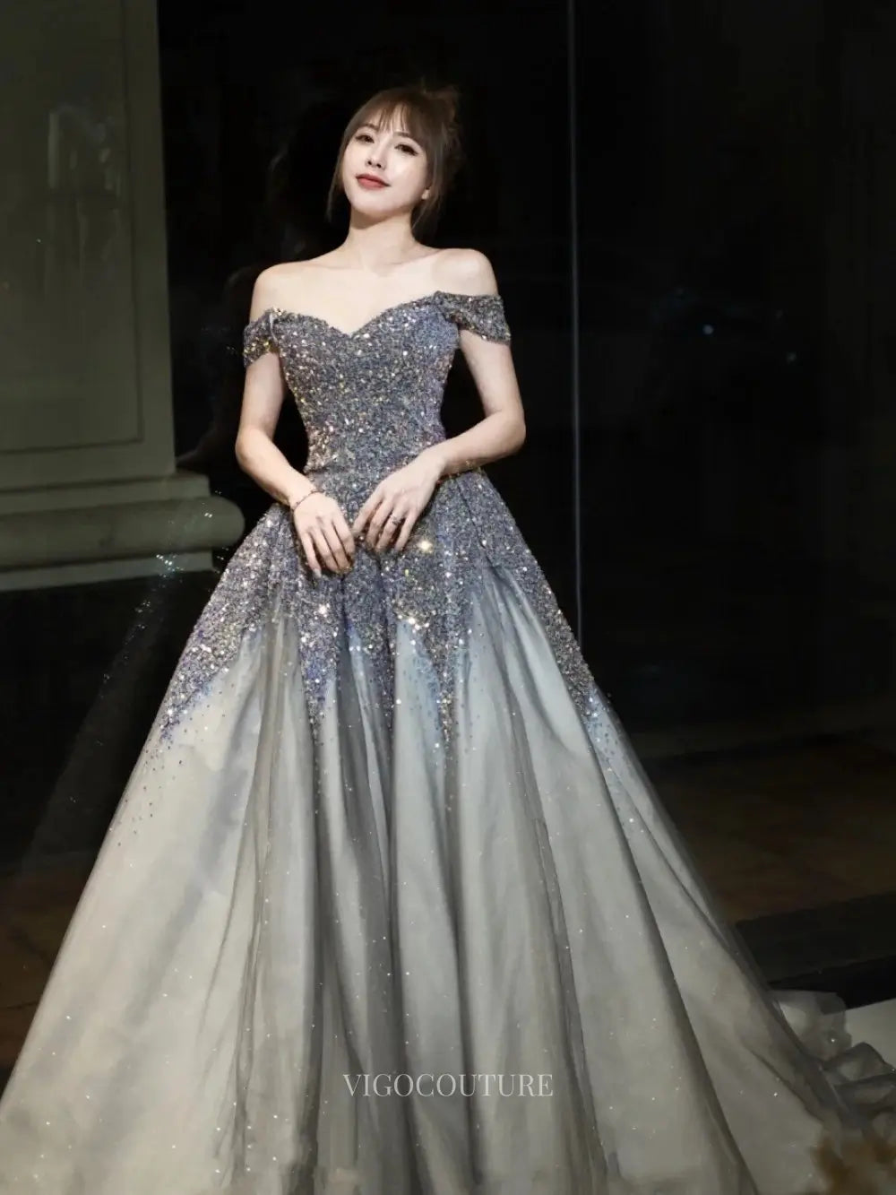 silver quince dresses Quinceanera Dress Belle Formal this gown features intricate details and a flattering silhouette Elegant Grey Quinceanera Dresses Sweetheart