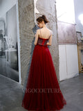 Prom Dress 2025 Spaghetti Strap A-line Prom Gown Beaded Prom Dresses 20173-unique elegant Prom Dresses-Red-US2-vigocouture