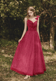 Prom Dress 2025 Spaghetti Strap Bow Prom Dress 20704-unique elegant Prom Dresses-Red-US2-vigocouture