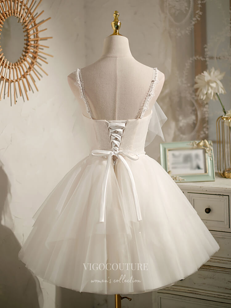 Spaghetti Strap Homecoming Dresses Beaded Dama Dresses hc140 Ivory / 26W Spaghetti Strap Homecoming Dresses Beaded Dama Dresses hc140 Ivory / 26W