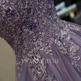 Prom Dress 2025 Spaghetti Strap Lace Applique Prom Dresses A-line Tiered Prom Gown 20279-unique elegant Prom Dresses-Mauve-US2-vigocouture