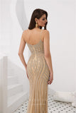 Prom Dress 2025 Spaghetti Strap Mermaid Beaded Prom Dress 20287-unique elegant Prom Dresses-Champagne-US2-vigocouture