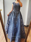 Prom Dress 2025 Sparkly Beaded Prom Dresses Lace Applique Formal Dresses 21270-unique elegant Prom Dresses-Blue-US2-vigocouture