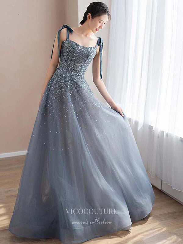 Prom Dress 2025 Sparkly Beaded Prom Dresses Spaghetti Strap Formal Dresses 21234-unique elegant Prom Dresses-As Pictured-US2-vigocouture