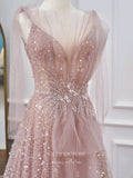 Prom Dress 2025 Sparkly Blush Sequin Prom Dresses Spaghetti Strap Formal Dresses 21189-unique elegant Prom Dresses-Blush-Custom Size-vigocouture