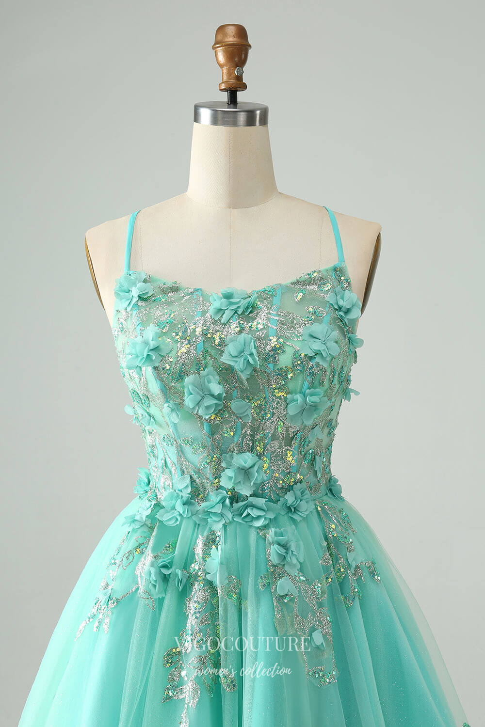 Sparkly Lace 3D Flower Homecoming Dresses Spaghetti Strap Back to School Dress hc373 Custom Colors / US12 Sparkly Lace 3D Flower Homecoming Dresses Spaghetti Strap Back to School Dress hc373 Custom Colors / US12