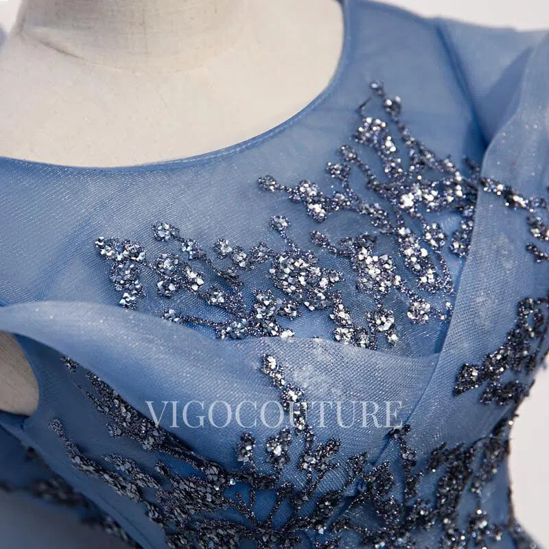 Prom Dress 2025 Sparkly Lace Prom Dress 2022 Boat Neck Prom Gown-unique elegant Prom Dresses-Blue-US2-vigocouture