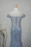 Prom Dress 2025 Sparkly Mermaid Prom Dresses Off the Shoulder Evening Dresses 20795-unique elegant Prom Dresses-Light Blue-US2-vigocouture