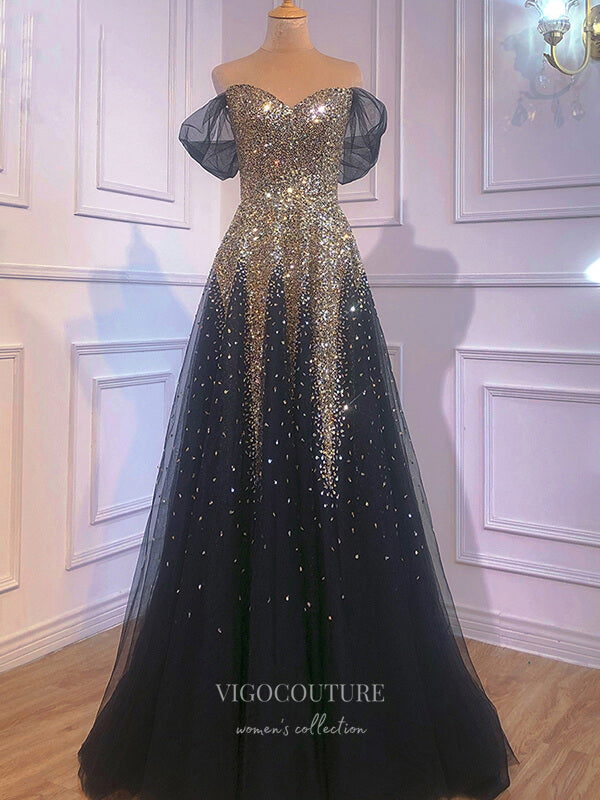 Prom Dress 2025 Sparkly Sequin Prom Dresses Off the Shoulder Formal Dresses 21303-unique elegant Prom Dresses-As Pictured-US2-vigocouture