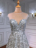 Prom Dress 2025 Sparkly Sequin Prom Dresses Removable Sleeve Formal Dresses 21238-unique elegant Prom Dresses-As Pictured-US2-vigocouture