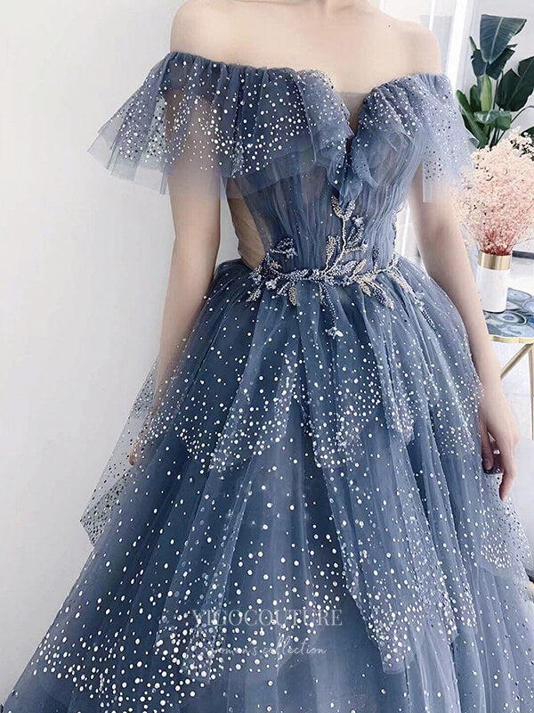 Prom Dress 2025 Sparkly Sequin Prom Dresses Strapless Evening Dresses 21224-unique elegant Prom Dresses-Blue-US2-vigocouture