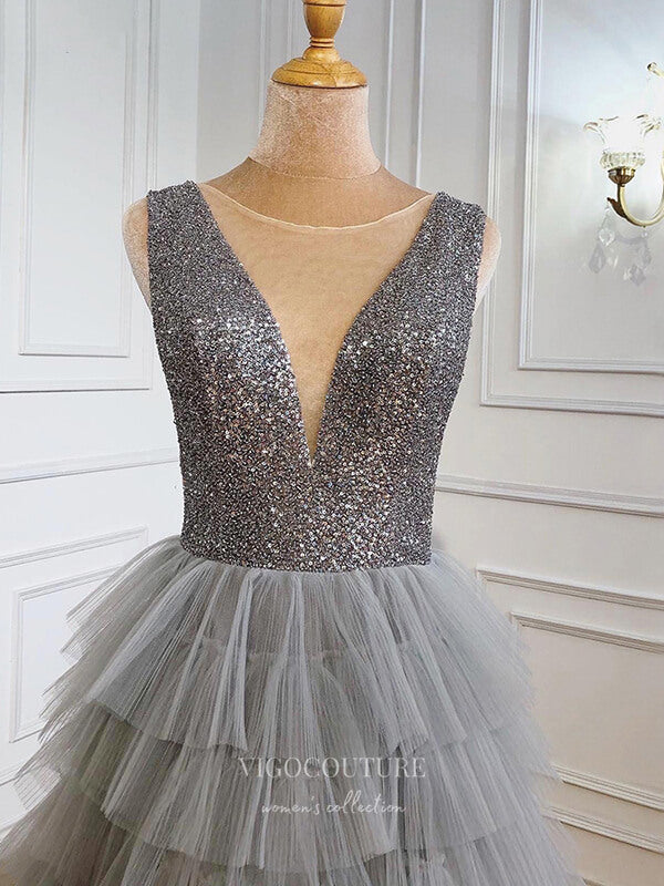 Prom Dress 2025 Sparkly Sequin Prom Dresses Tiered Formal Dresses 21312-unique elegant Prom Dresses-Grey-US2-vigocouture