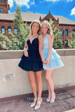 Short Prom Dresses 2025 Sparkly Tulle Hoco Dresses Spaghetti Strap Tiered Homecoming Dresses hc215-Prom Dresses-vigocouture-Light Blue-US0-vigocouture