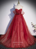 Sparkly Tulle Prom Dress Removable Sleeve Formal Dresses 21341