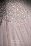 Prom Dress 2025 Sparkly Tulle Puffed Sleeve Formal Dress A-Line Beaded Prom Dresses 21644-unique elegant Prom Dresses-As Pictured-US2-vigocouture