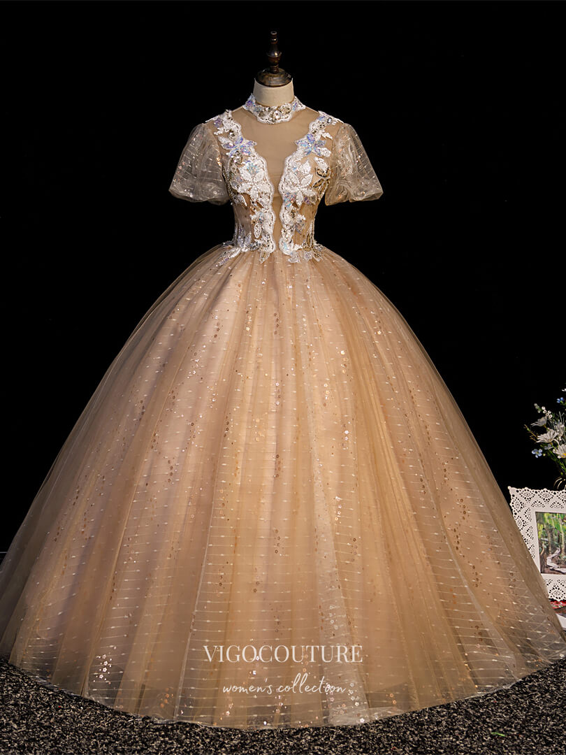 Sparkly Tulle Quinceanera Dresses Lace Applique Sweet 15 Dresses 21428 - As Pictured / US14 Sparkly Tulle Quinceanera Dresses Lace Applique Sweet 15 Dresses 21428 - As Pictured / US14